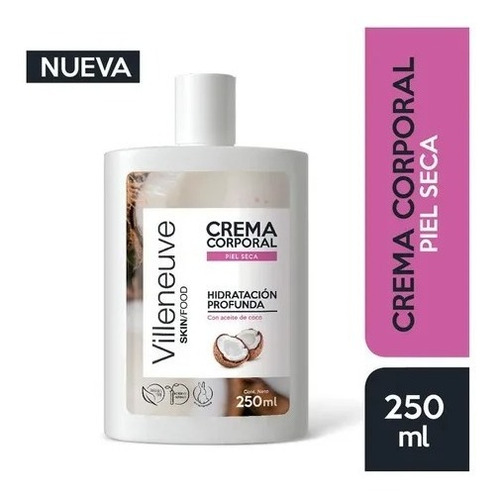 Crema Corporal Villeneuve Piel Seca Aceite De Coco X 250 Ml