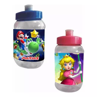 10 Vasos Cilindros Personalizados Mario Bros Np