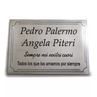 Placa Recordatoria Para Cementerio, Lapidas, 25x15 Aluminio.