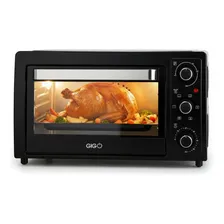 Horno Electrico De Mesa Gigo 45l Conveccion Grill Vidrio Doble 3 Niveles Color Negro