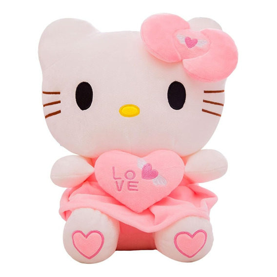 Peluche Hello Kitty Con Corazón Kawaii Para Regalo 25cm