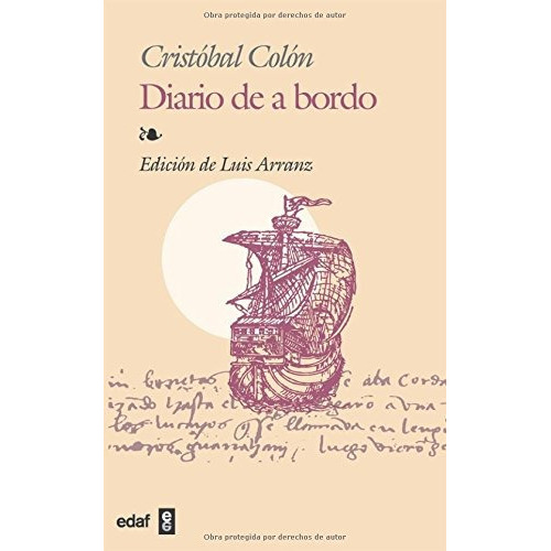 Diario De A Bordo: Diario De A Bordo, De Cristóbal Colón. Editorial Edaf, Tapa Blanda, Edición 2016 En Español, 2016