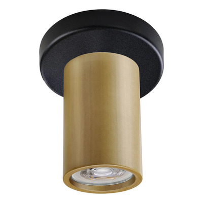 Aplique Plafon 1 Luz Bois Madera Apto Led Dicro Gu10  Negro/madera
