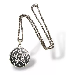 Collar  Tetragrammaton Cadena De Acero Para Hombre  60 Cms