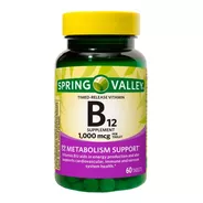 Spring Valley | Vitamina B12 | 1000mcg | 60 Tabletas