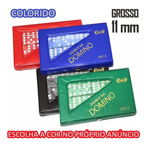 Jogo De Dominó Profissional De Osso Grosso 12mm Estojo 28 P