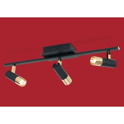 Aplique 2 Luces Tomares Led Negro Oro Cabezal Movil 39145 Rd