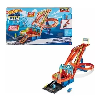 Hot Wheels City Pista Épica Motorizada Roller Coaster Rally