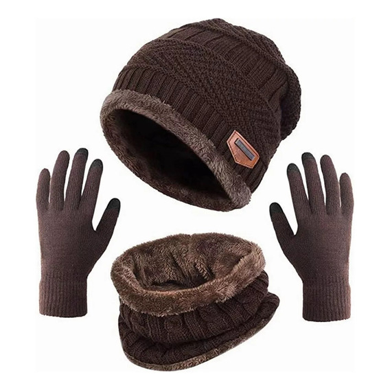 Conjunto Gorro Cálido Bufanda Y Guantes Unisex 3 Piezas