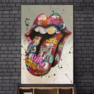 Cuadros-lengua Rolling,decorativo,95x60cm-16k Resolución