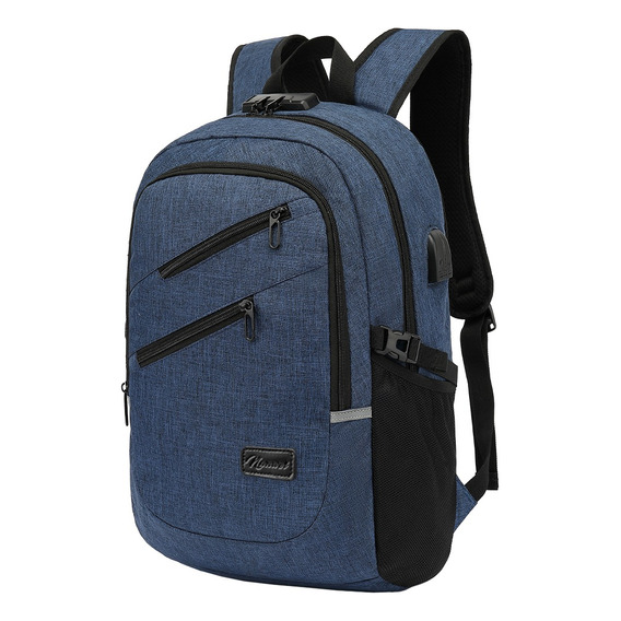 Mochila Antirrobo Superior Negocios Impermeable 35l Con Puerto Carga Usb Toma De Auriculares Mochila Escolar Mochila Negocios Mochila De Viaje Adecuado Para Portátil De 15,6 Pulgadas Azul Oscuro