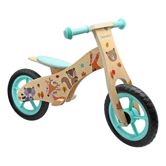 Bicicleta De Aprendizaje Equilibrio Madera Verde Spacezat