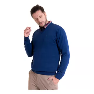 Sweater Cuello V  Color Azul 