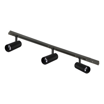 Riel 1 Metro 3 Luces Con Fan 10w Negro Dimer Profesional Vk - Negro