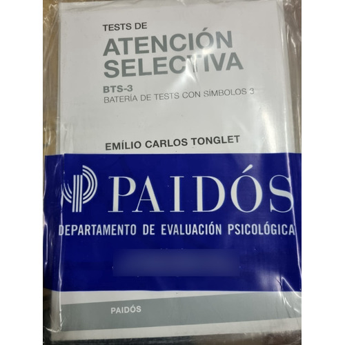 Test De Atención Bts. Tonglet Paidos (3 Libros Con Simbolos)