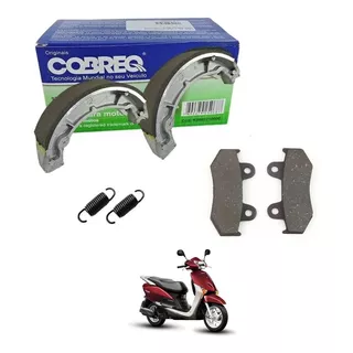 Kit Pastilha Freio + Lona Patim Traseiro Honda Lead 110 