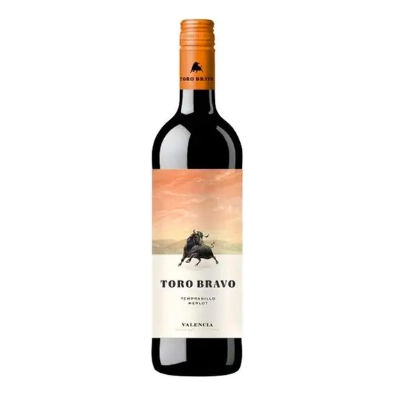 Pack De 2 Vino Tinto Toro Bravo Tempranillo Merlot 750 Ml