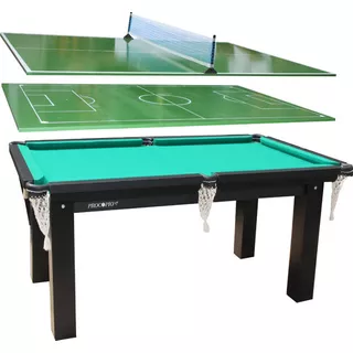 Mesa 3 Em 1 - Sinuca/ping Pong/futebol Botão Procópio Cor Do Tecido Verde