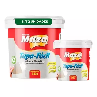 Kit 2 Massa Maza Tapa Fácil Fissura Parede Gesso Madeira