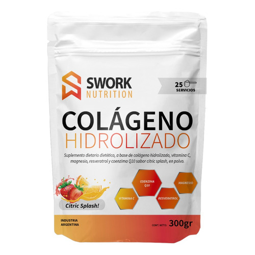 Suplemento en polvo Swork Nutrition  Colágeno Hidrolizado Colágeno Hidrolizado sabor citric splash en doypack de 300gr