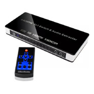 Chave Seletora Hub Switcher Hdmi 5x1 Portas + Extrator Audio