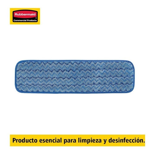 Mopa Plana Microfibra Hygen Trapero Húmedo Rubbermaid Color Azul