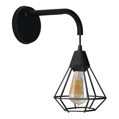 Aplique Jaula Diamante Ménsula Deco Vintage Apto Led 