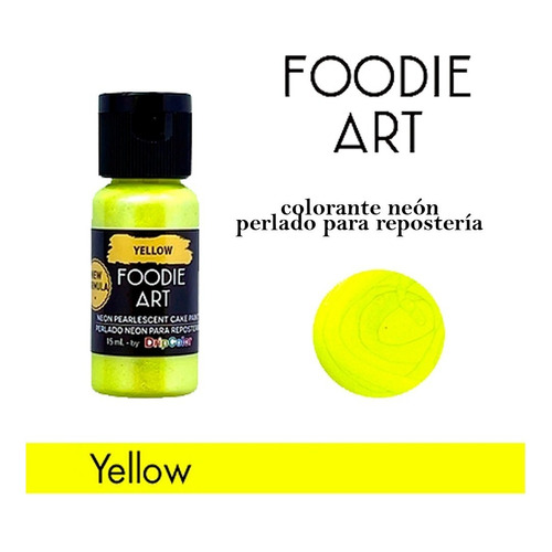 Colorante Comestible Foodie Perlado Neon Amarillo Yellow