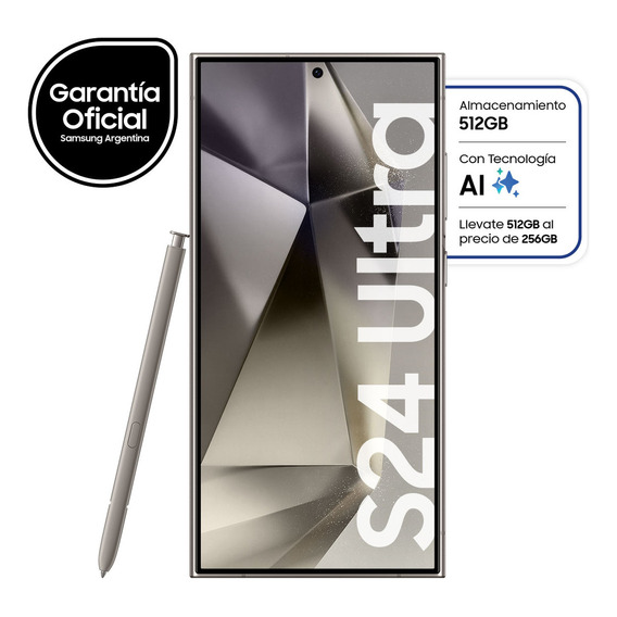 Samsung Galaxy S24 Ultra 5G Dual SIM 512 GB  titanium gray 12 GB RAM + Memory Upgrade