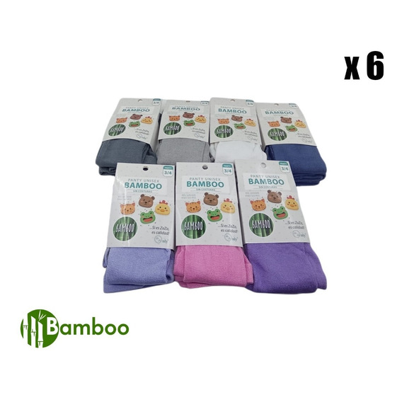 Pack 6 Pantys De Bambu Para Niños Y Niñas Sin Costura