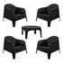 Mueble De Jardin Sillon Skarpo Plastico X4 Negro + Mesa Ratona Puket Garden Life