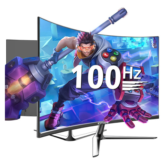 Monitor Gamer Curvo Pc Hdmi Led 100 Hz 24 Fhd Bocina Negro