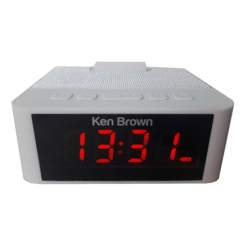 Radio Reloj Despertador Ken Brown Dx-595 Usb Fm Aux Color Blanco