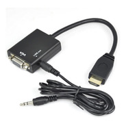 Conversor Hdmi A Vga Con Audio 1080p Full Hd Cable Adaptador