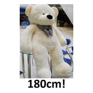 Urso Grande Creme Pelúcia Branco 1,8 Mt 180cm Com Enchimento