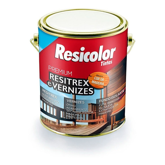 Barniz Interior & Exterior Color Mogno 900ml Resitrex Castro