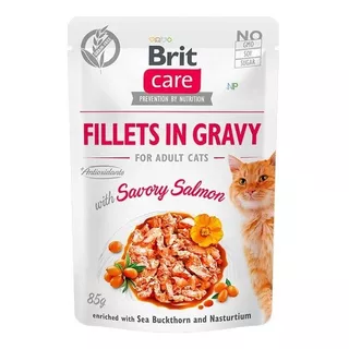 Alimento Gato Brit Care Fillets In Gravy Pouch Salmón 85g Np