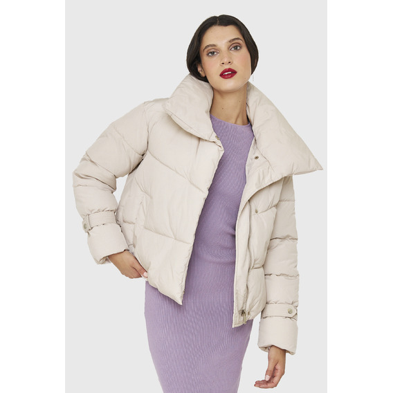 Parka Corta Acolchada Blanco Invierno Nicopoly