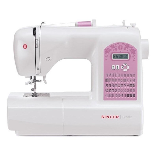 Máquina de coser Singer Starlet 6699 portable blanca y rosa 127V