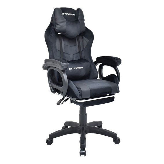 Silla Gamer Extingtion Masajeador Lumbar Apoya Pies - Negro