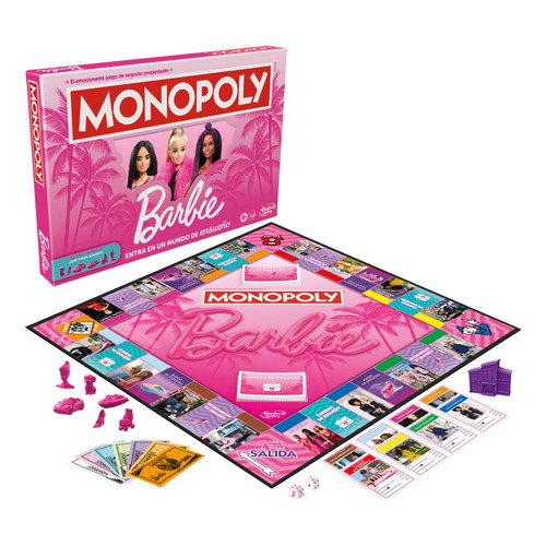 Juego De Mesa Monopoly Barbie- 6 Tokens De Color Rosa Barbie