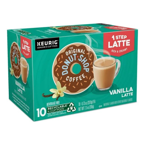 Donut Shop Coffe 10 K- Cups Latte Sabor Vainilla