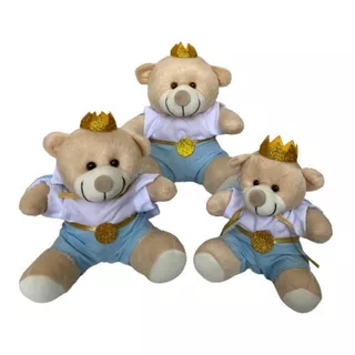 Ursinhos De Pelúcia Trio Bebe Coroa Principe
