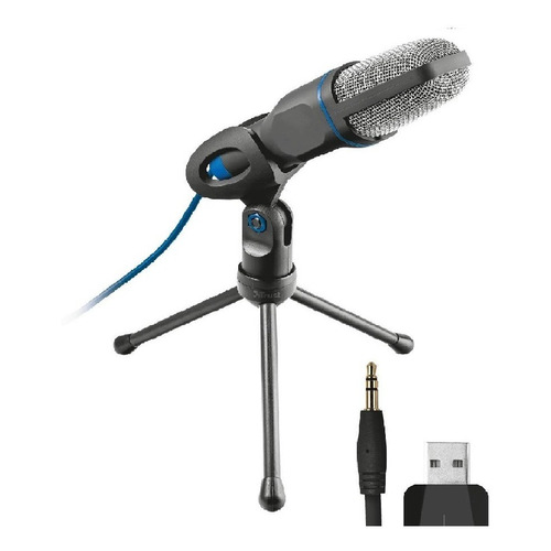 Microfono Trust Mico Con Tripode Plug 3,5mm Usb Color Negro