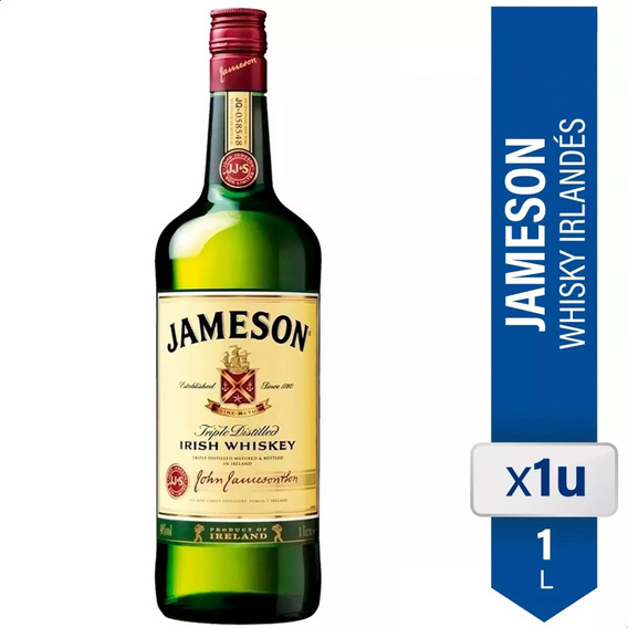 Whisky Jameson Irlandes Botella 1 Litro Triple Destilado  