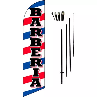 Barbería Solo Banderas Tipo Pluma # 95 Con Mástil