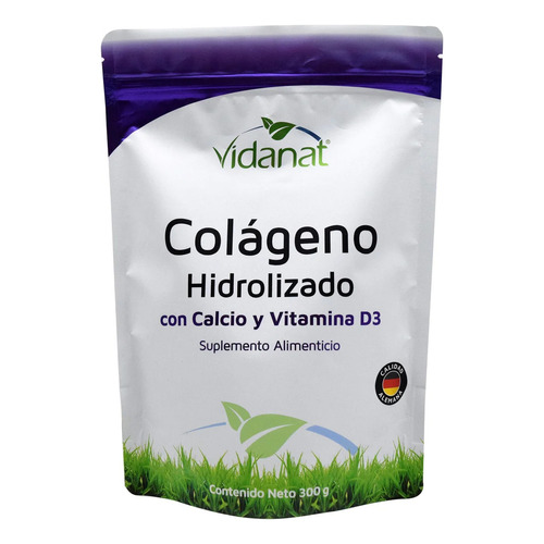 Colageno Hidrolizado Con Calcio Y Vitamina D3 300g Vidanat Sabor Sin sabor