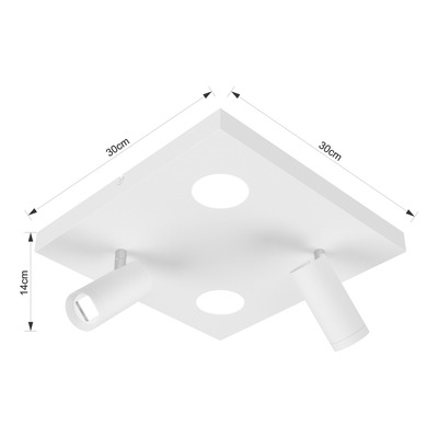 Plafon 4 Luces Nacho+eye Blanco Diseño Alta Calidad 20374 Rd