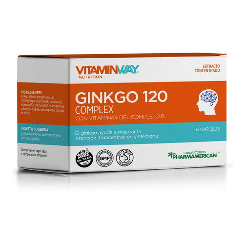 Vitaminway Ginkgo 120 Complex Atención Concentración Memoria Sabor No