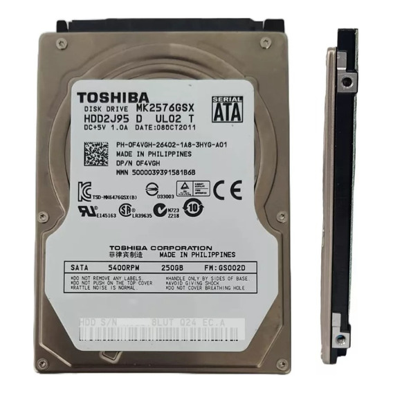 Disco De 250 Gb Mecánico Tipo Sata -2,5  